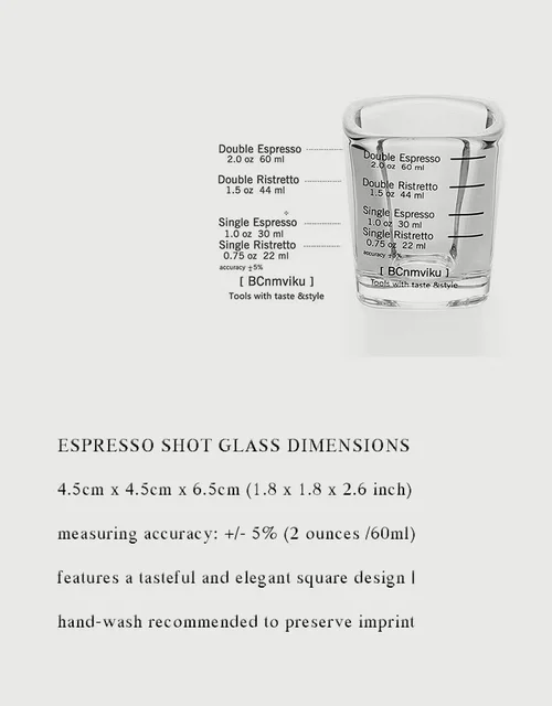BCnmviku Measuring Cup Shot Glass 4 Ounce/120ML Liquid Heavy High Espresso Glass  Cup Black Line 