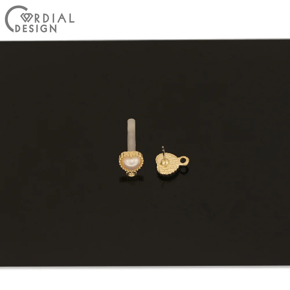 

Cordial Design 100Pcs 10*13MM DIY Earrings Stud/Jewelry Accessories/Heart Shape/Imitation Pearl/Hand Made/Earring Findings