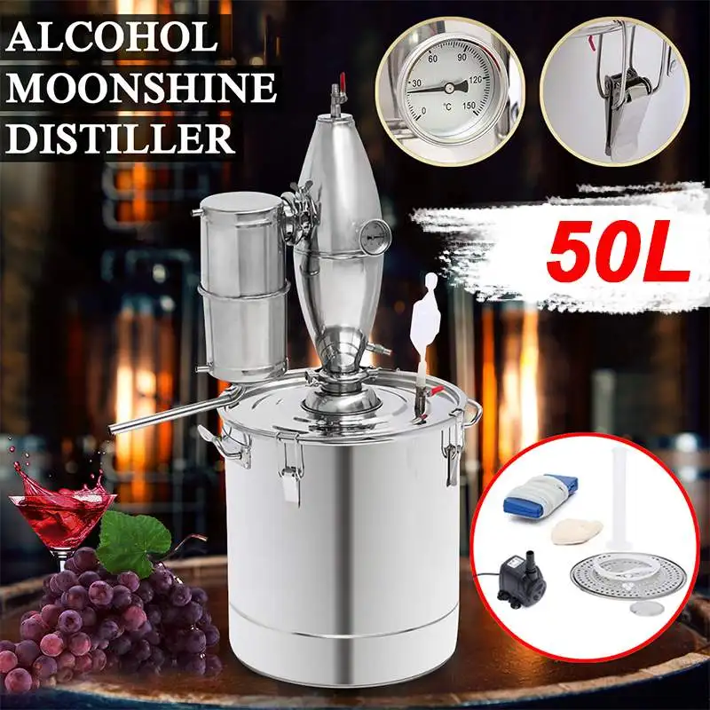 Новый 50л DIY домашний дистиллятор Самогон спирт еще нержавеющая Медь Вода Вино