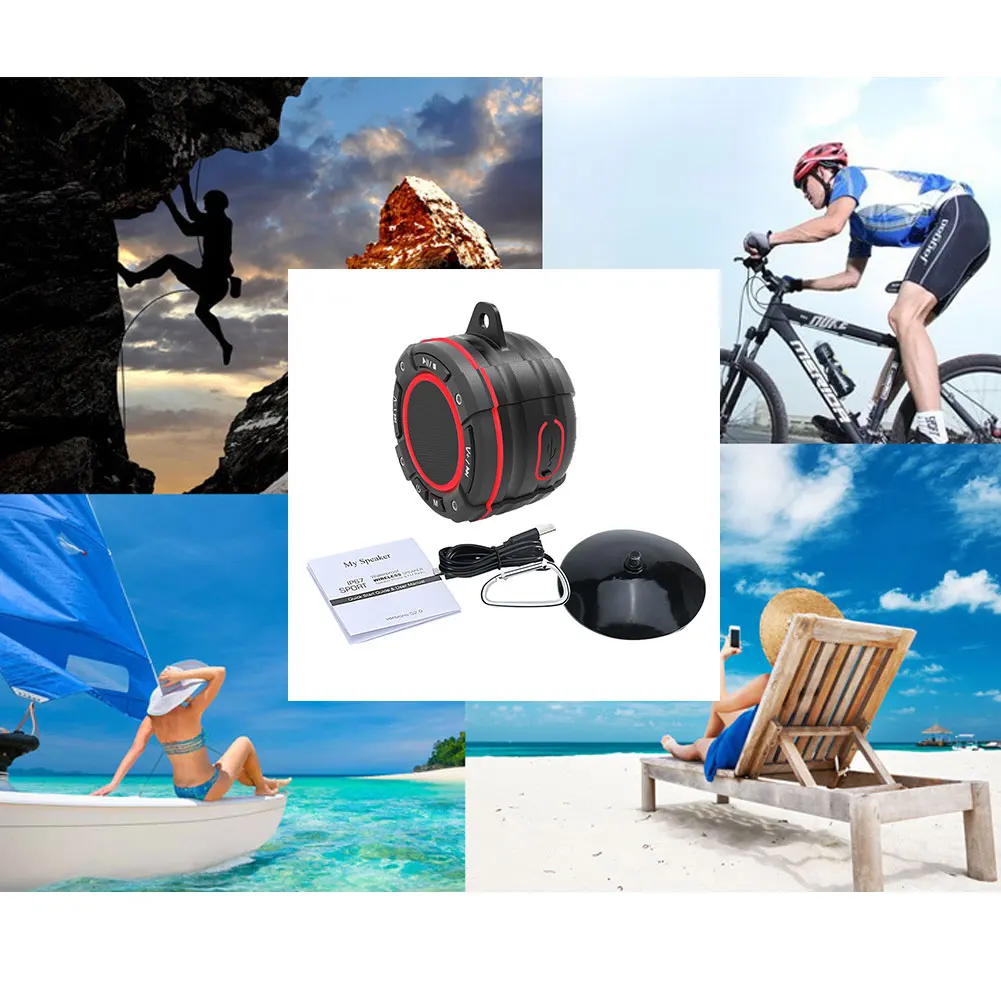 Мини беспроводной Bluetooth Динамик Hands Free водонепроницаемый автомобиль ванная