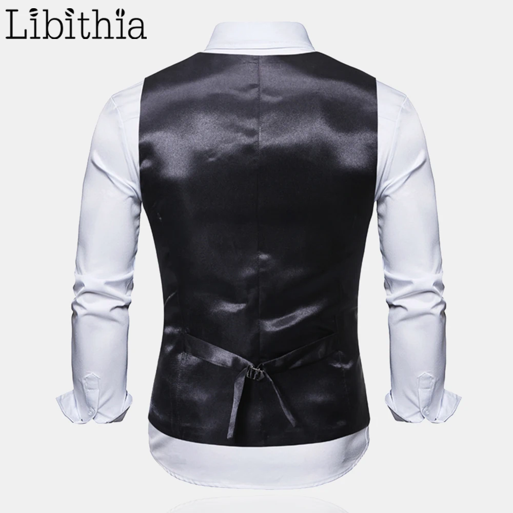 Libithia мужской модный костюм с принтом жилет двубортный Повседневный без рукавов