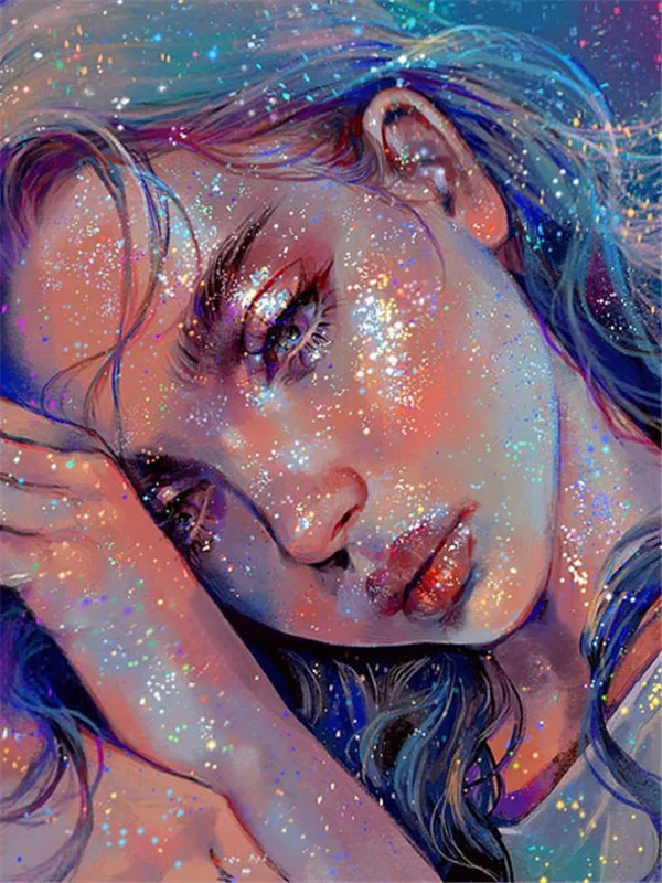 

5D DIY Shiny Girl Portrait Diamond Painting Kits Full Square Round with AB Drill Mosaic Embroidery Art Crafts Christmas Gift