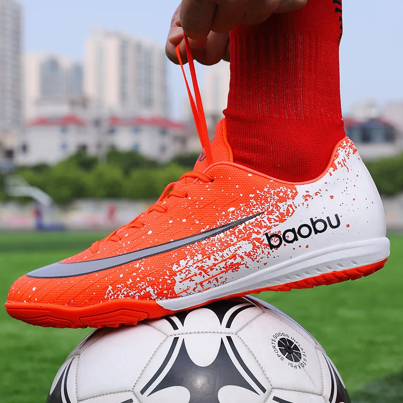 Мужские футбольные бутсы шипы TF шипованные кроссовки мягкая футбольная