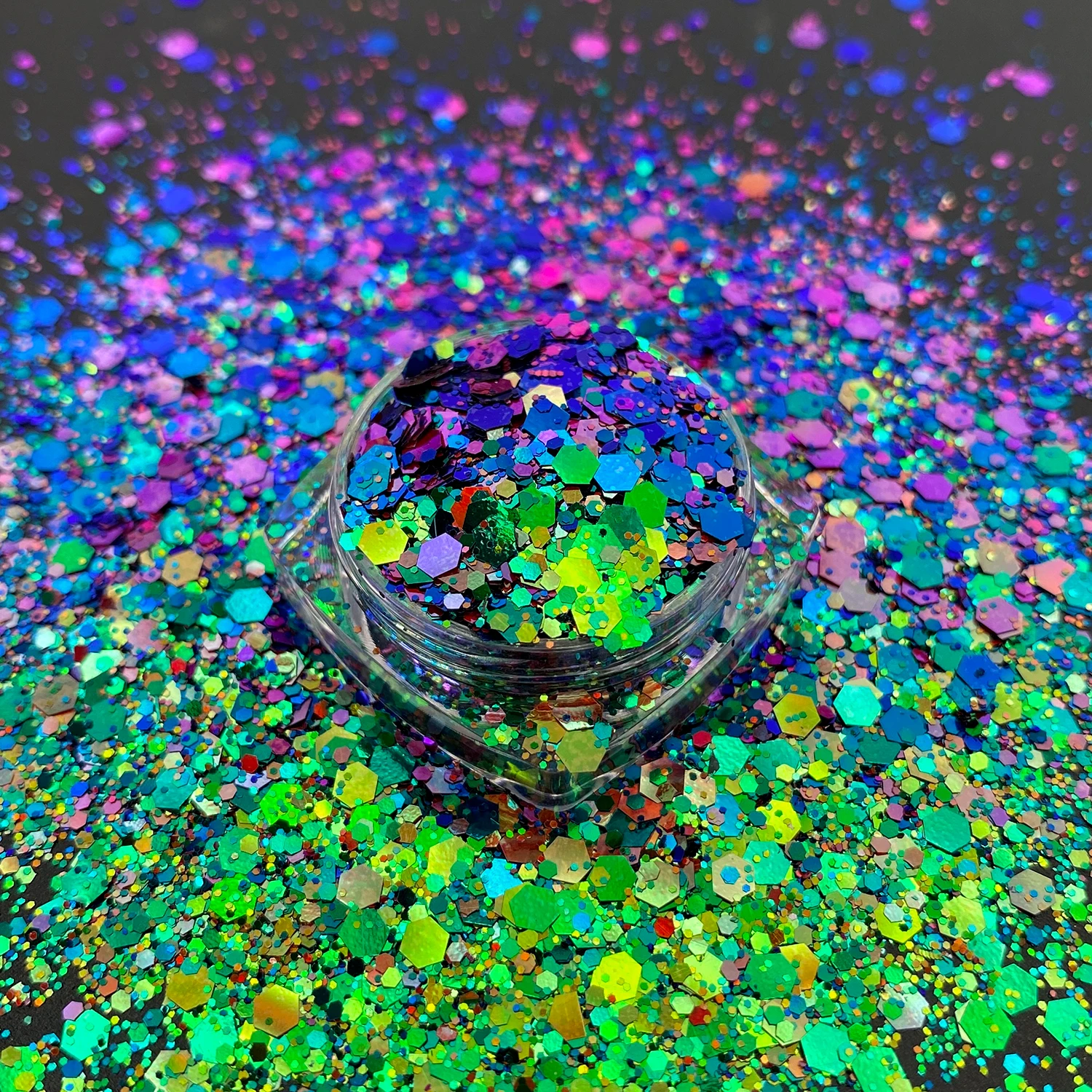 10 цветов Блеск для ногтей Тонкий Смесь крупных фотоблесток Блестящий Макияж Пыль