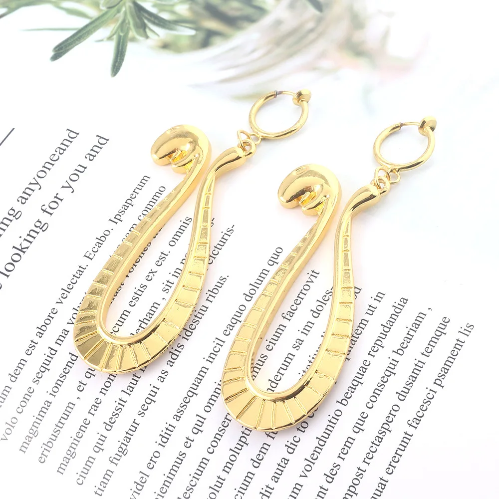 Аниме One Piece серьги Boa Хэнкок со змеиным узором золотистого цвета серьги-капельки