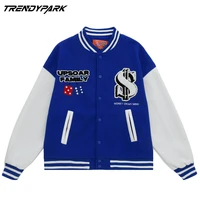 mens jacket baseball uniform embroidery cotton fabric harajuku hip hop streetwear casual oversized varsity coat