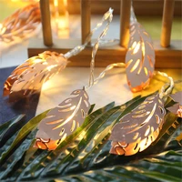 iron leaves gold heart string lights 10 led wedding christmas birthday holiday room courtyard decorative led lights party favors