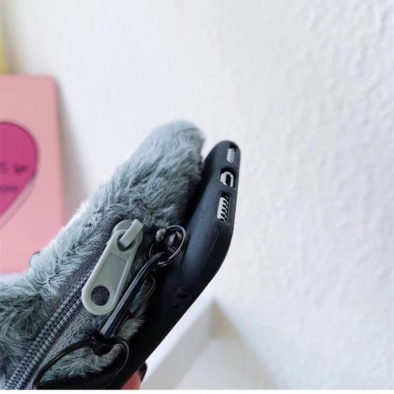 Чехол для телефона плюшевый iphone 6/7/8 Plus/X/XS/XR MAX/11 Pro/12 MiNi/samsung S20/S9 | Мобильные телефоны