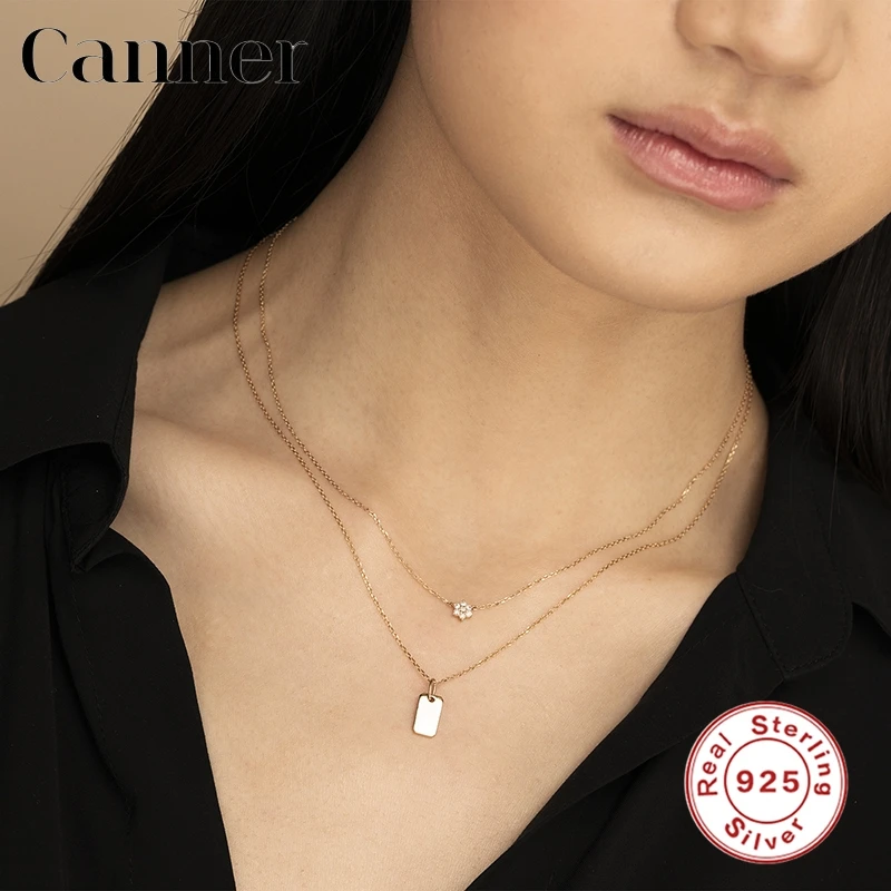 

Canner 925 Sterling Silver Pendant Necklaces Butterfly Snowflake Zircon Necklaces For Women Fine Jewelry Collares Collier W3
