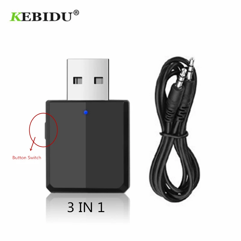 KEBIDU 3 в 1 Bluetooth передатчик приемник беспроводной 5 0 адаптер Мини мм AUX Стерео для