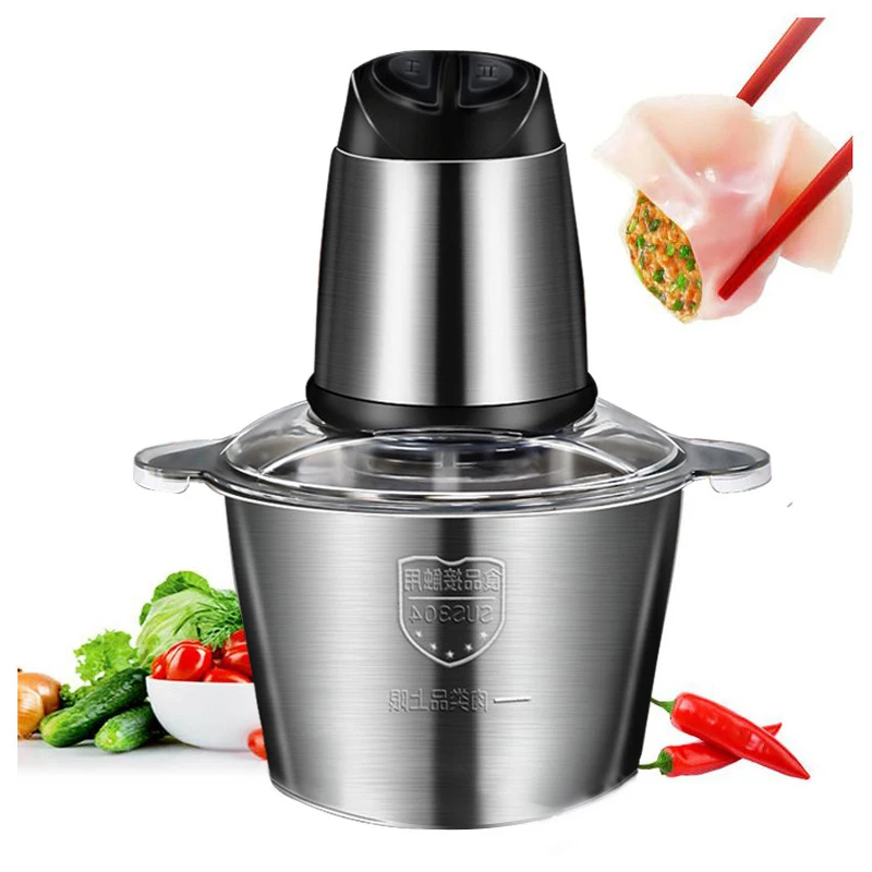 

2L/3L Electric Meat Grinder Stainless Steel Garlic Masher Food Chopper Automatic Meat Grinder Mincer Processor Kitchen Tools