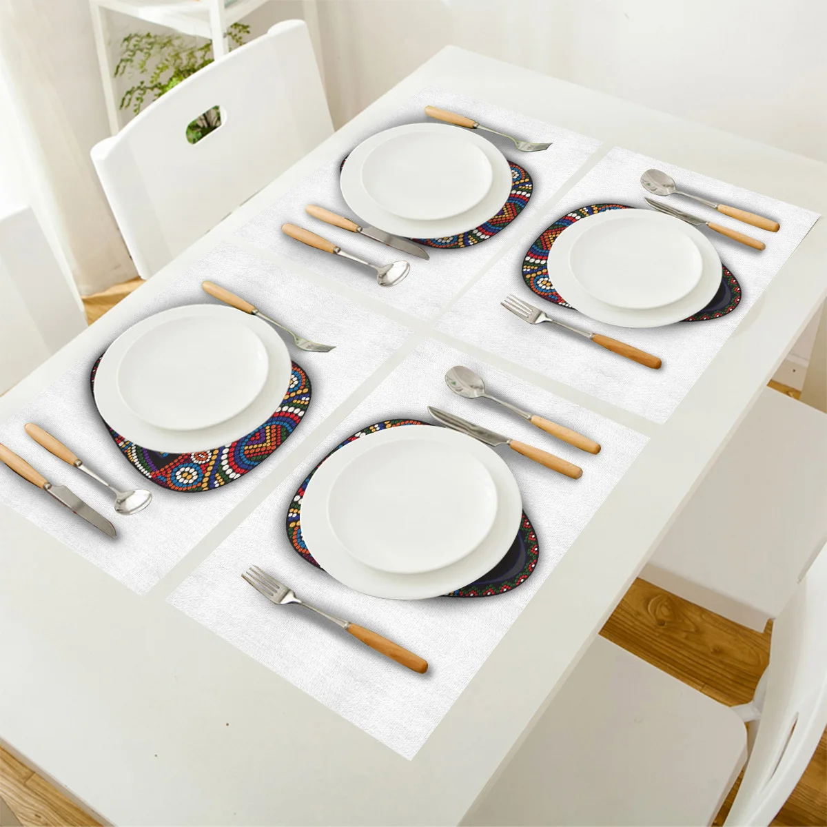 Набор 4/6 столовых приборов для обеденного стола маски индейцев африканских