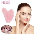 Huiyun Gua Sha, натуральный Нефритовый камень, розовый кварц, инструмент для лица, средство против старения кожи лица, блеска для шеи, расслабление, уход за кожей, массаж