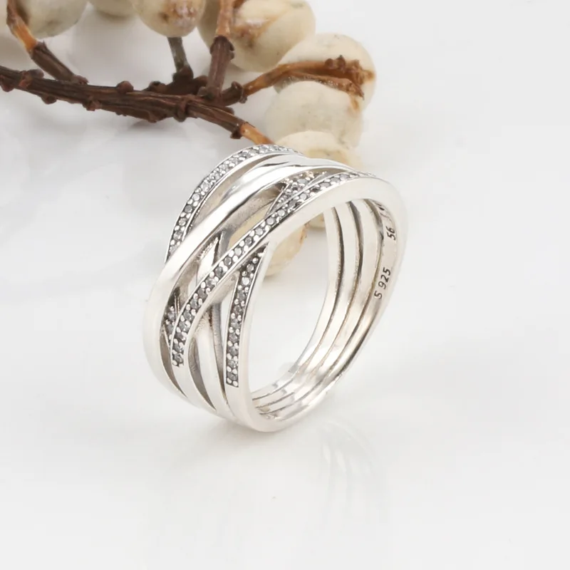 

Hot Sale 925 Sterling Silver Twining Ring Simple Ring Fashion Ring For Women Wedding Party Gift Rings Fashion Jewelry