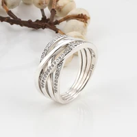 hot sale 925 sterling silver twining ring simple ring fashion ring for women wedding party gift rings fashion jewelry