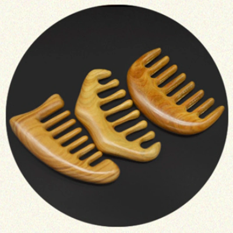 

1Pc Hair Comb Practical Green Sandalwood Wooden Comb Wooden Hair Comb Massage Wooden Comb for Ladies Style