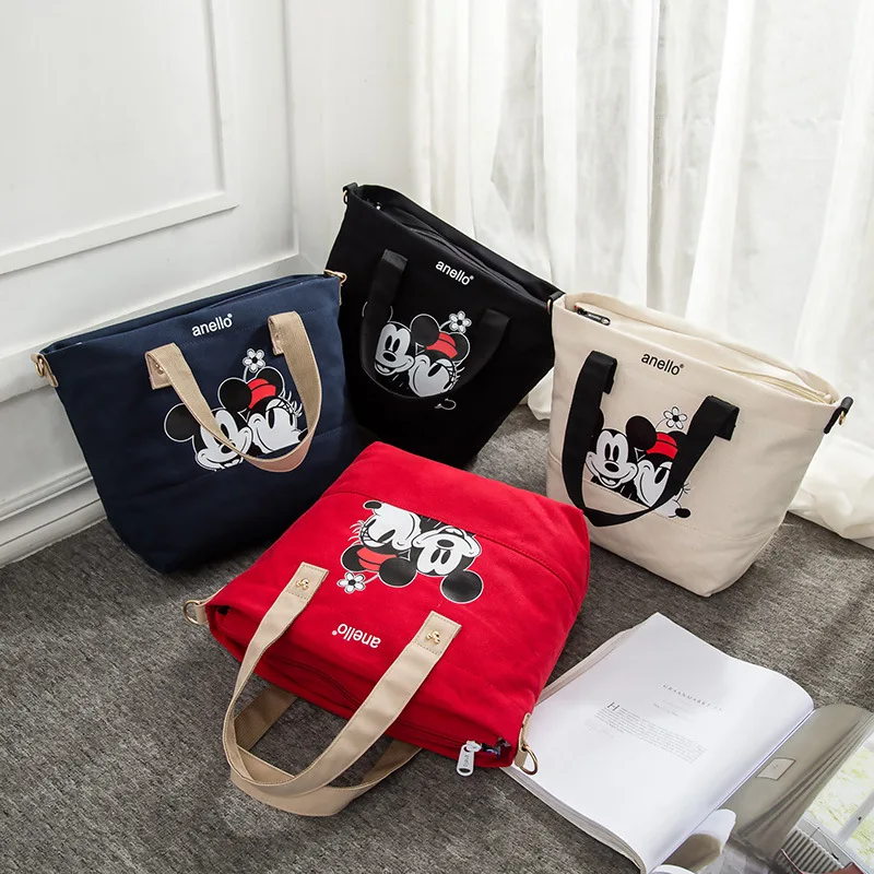 Женская холщовая сумка мессенджер через плечо с изображением Микки Мауса|Сумки