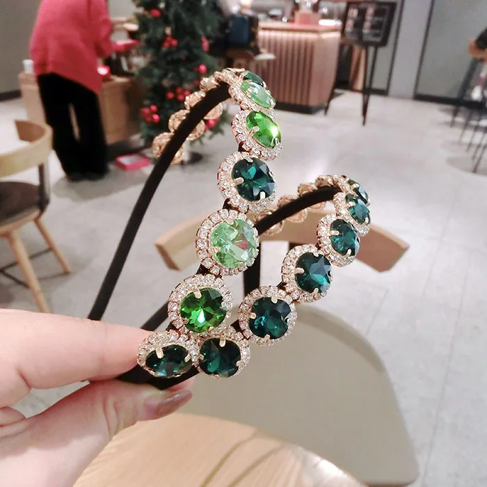 

Women's gemstone headband fabric headband wrap hair accessories diamond track hair accessories for girls hair band