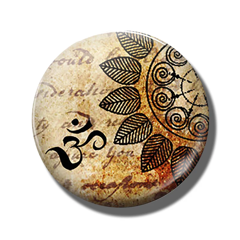 PACK OF 1 Ганеша магнит на холодильник Сувенирный буддизм, Будда Шакьямуни Индийский Бог Шива Йога Ом 30 мм стекло кабошон, магнитные наклейки на холодильник - Цвет: PACK OF 1
