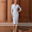 Скромное женское платье Lakshmigown, голубое облегающее платье для матери невесты с рукавами, модель 2022 размера плюс