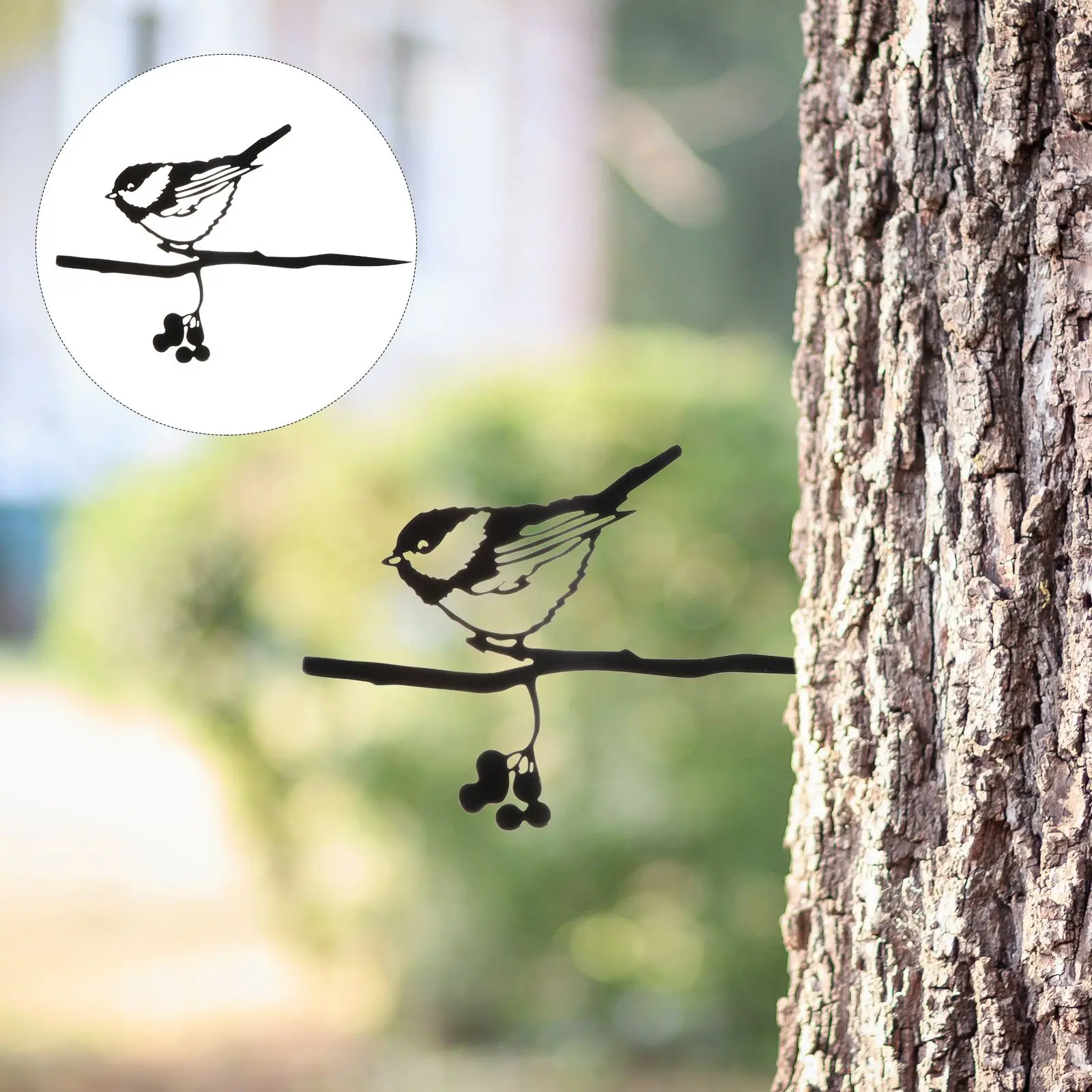 

1Pc Branch Bird Decor Metal Garden Stake Iron Art Garden Stake Outdoor Decoration