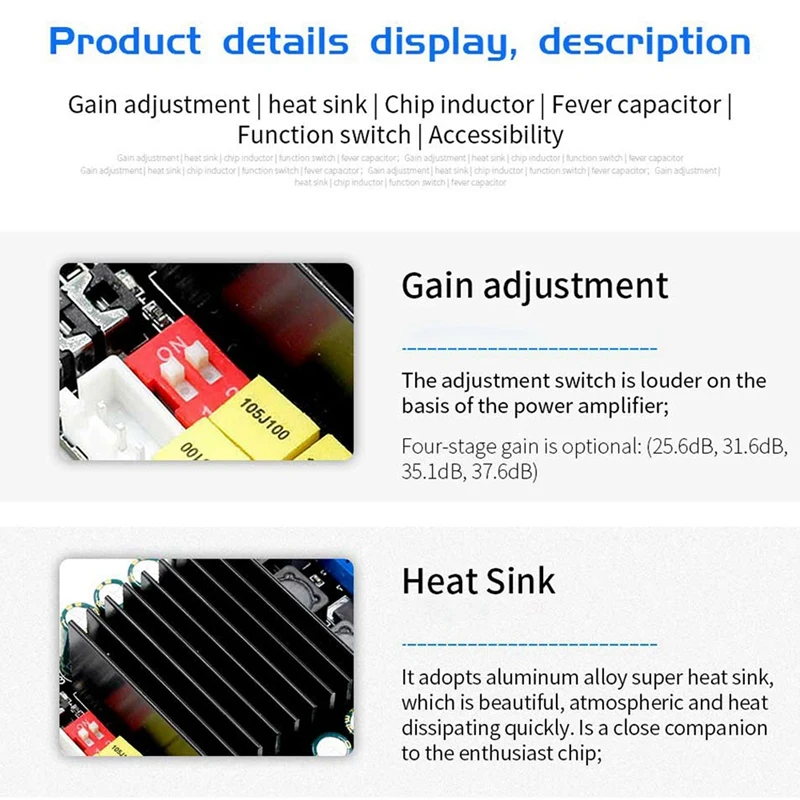 

2 Pcs TDA7498 High Power Digital Power Amplifier Board 12-36V 2X100W with Audio Interface Cable, A & B