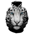 Толстовка с капюшоном и 3D-принтом животного Король тигр мужские и женские забавные уличные модные повседневные трендовые спортивные толстовки большого размера