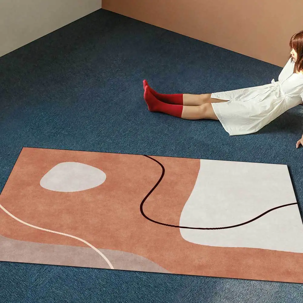 

Simple rug Morandi geometric color block splicing apis living room sofa decoration table and chair bedroom bedside carpet mat