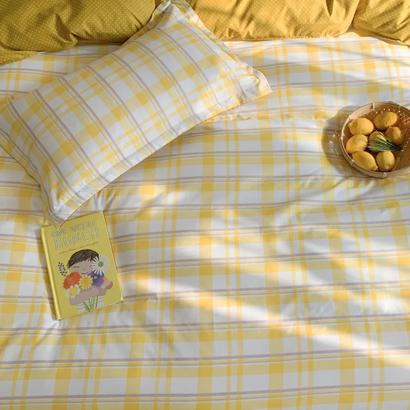 

Plaid Bedding Set Duvet Cover 220x240 Bed Sheet Quilt Cover Pillowcase Single Double Queen King Size Bedroom Home Bed Linen Set