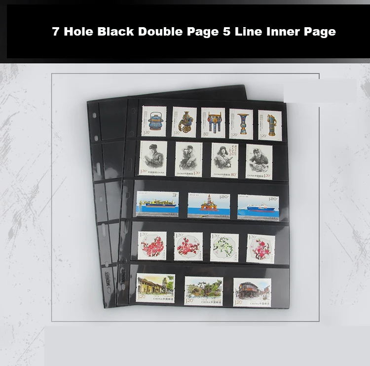 Черная нижняя часть штампа с 7 отверстиями в пределах страницы коллекция штампов