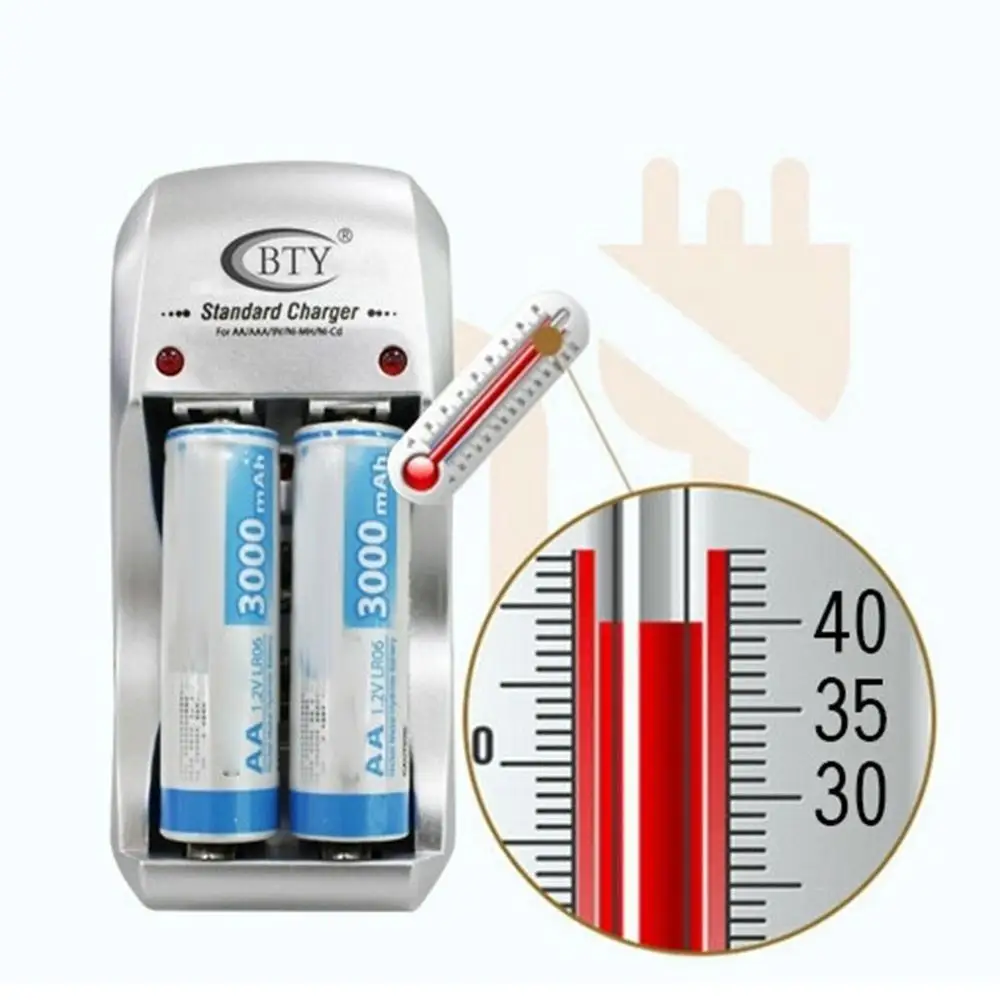 Универсальное зарядное устройство с 2 слотами простое в использовании для AA/AAA 9V