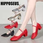 Обувь для латинских танцев Hipposeus ; Обувь для бальных танцев для женщин и девушек; Танцевальная обувь для танго; Сальса; Сандалии с закрытым носком; Резиновая подошва