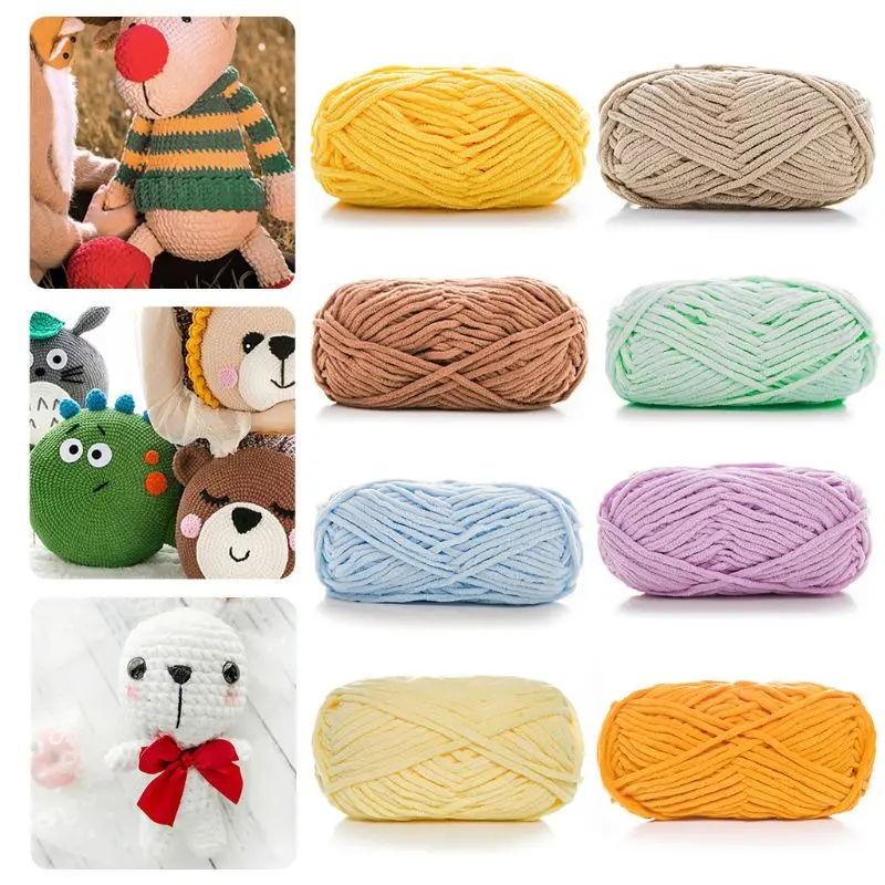 100 г/шар полиэфирная пряжа для вязания крючком милая яркая яркого цвета сделай