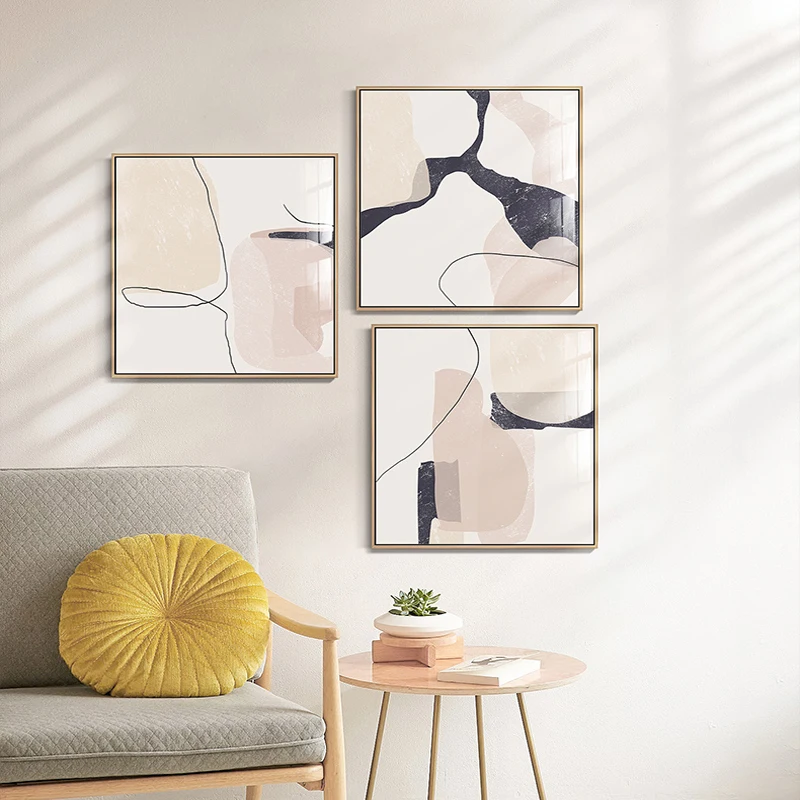 

Modern Canvas Painting Pink Square Poster and Print Living Room Decorative Painting Wall Art Abstract Picture Home for Decor