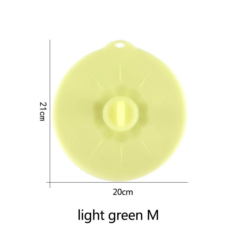 light green M 1 шт. кастрюля для приготовления пищи, кастрюля с крышкой, инструменты для приготовления пищи, многоразовые многофункциональные миска для микроволновой печи, силиконовая крышка для кухонных гаджетов - Цвет: light green M