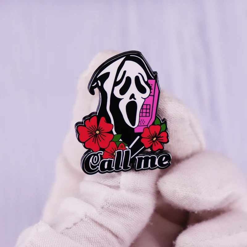 Эмалированная брошь с изображением крика Призрака и лица вызова из фильма ужасов