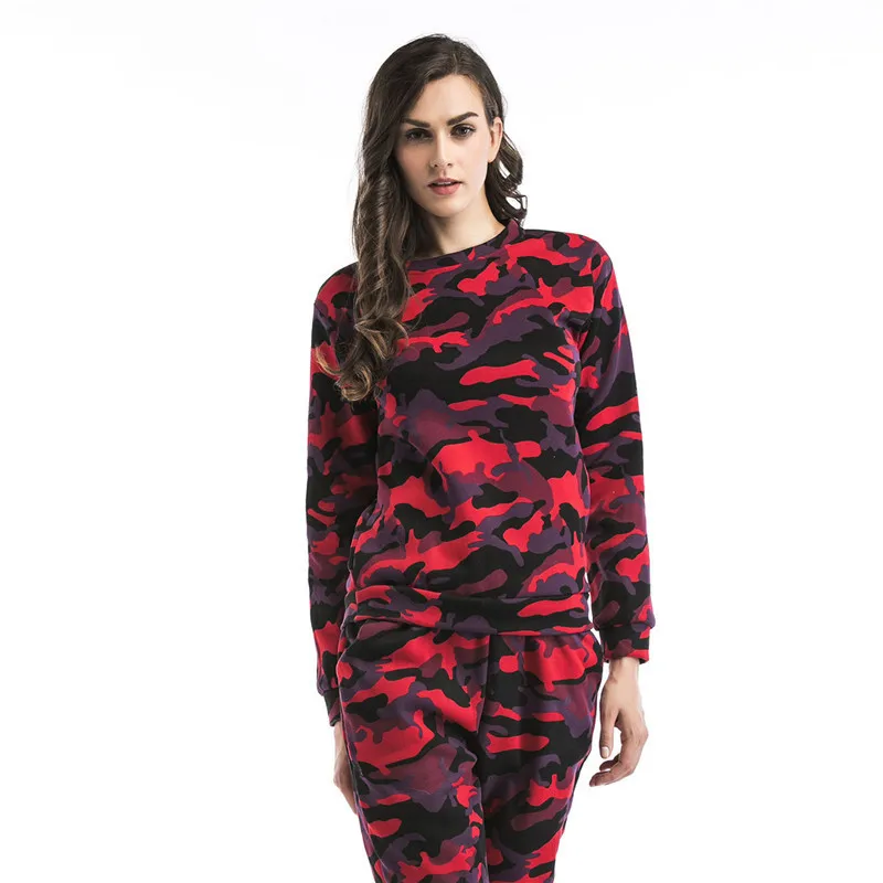 

Fashion Sweatshirts Brand Orignal Design Hot 2019 Red Camouflage Hoodie Women Casual Pullover For Female Autumn