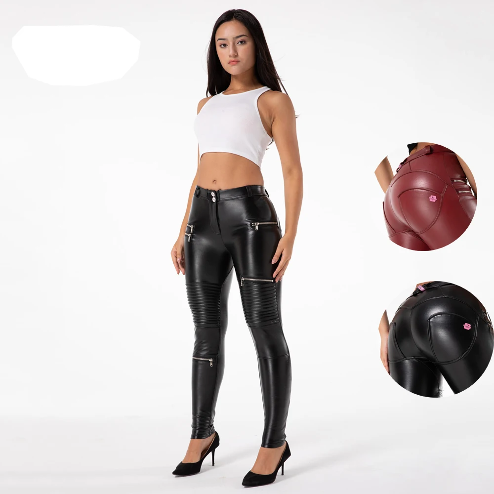 Shascullfites Melody Fitting Leather Motorcycle Leggings Pants with Fur Inside Black Motor Leggings for Women Motocross Leggings