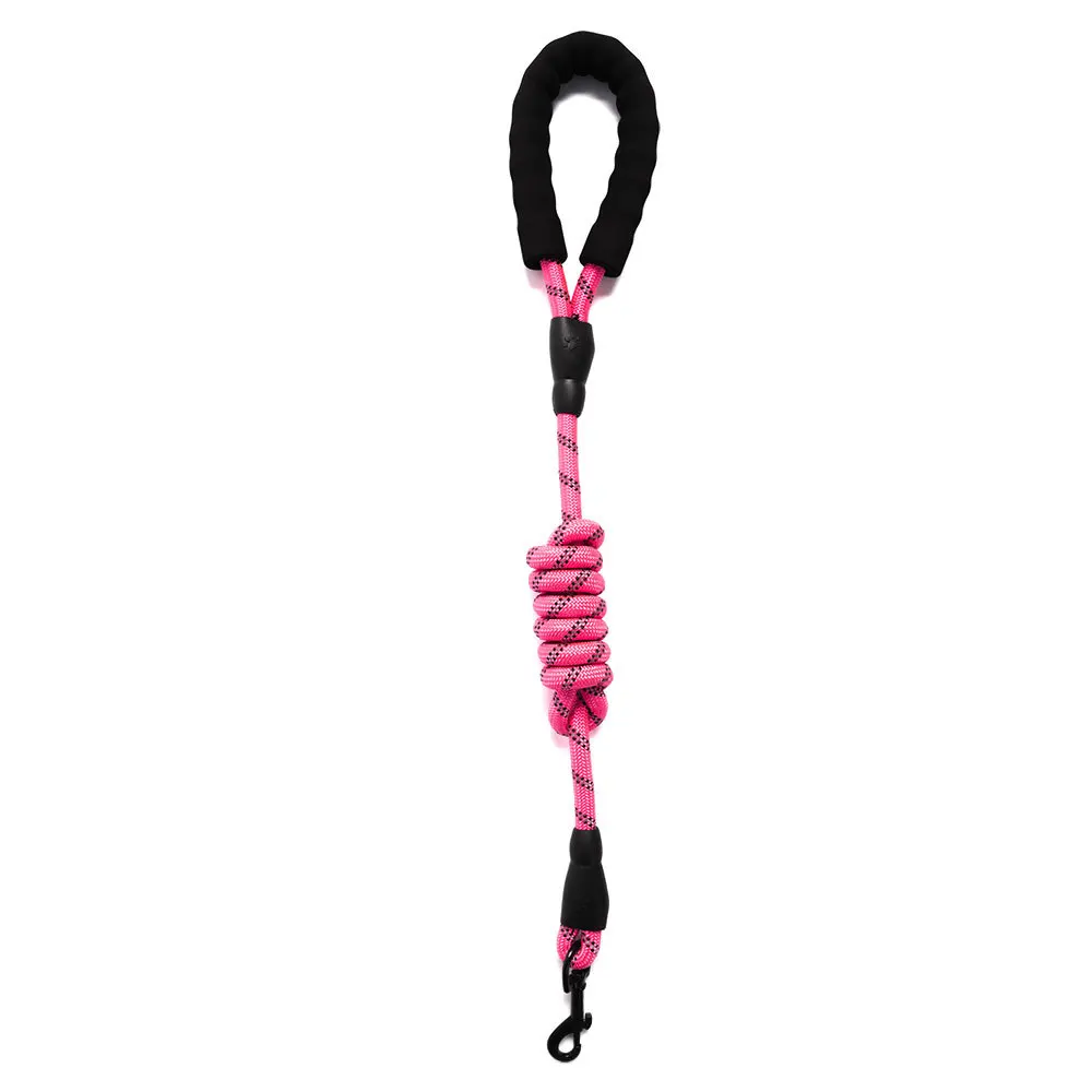 Pink Petrainer 1,5 м нейлон круглый Светоотражающий Поводок для собак собака вытащить ремень для выгула собак - Цвет: Pink