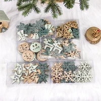 24pcs new year 2022 angel wooden pendants noel xmas tree diy christmas decorations for home kids gift hanging drop ornaments