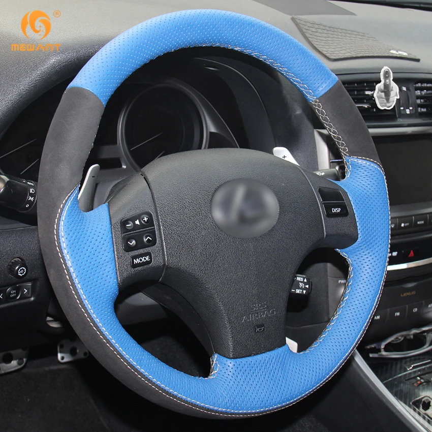Синий кожаный черный замшевый чехол рулевого колеса автомобиля для Lexus IS IS250 IS250C