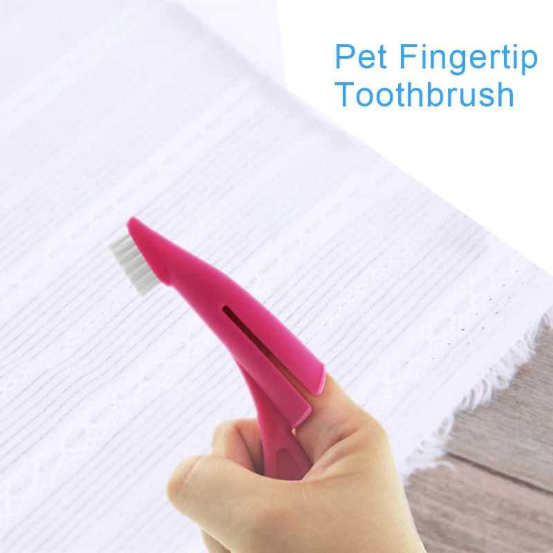

1PCs Pet Finger Toothbrush Teddy Dog Brush Bad Breath Tartar Teeth Grooming Dog Cat Cleaning Supplies 2 Colors Dog Toothbrushes