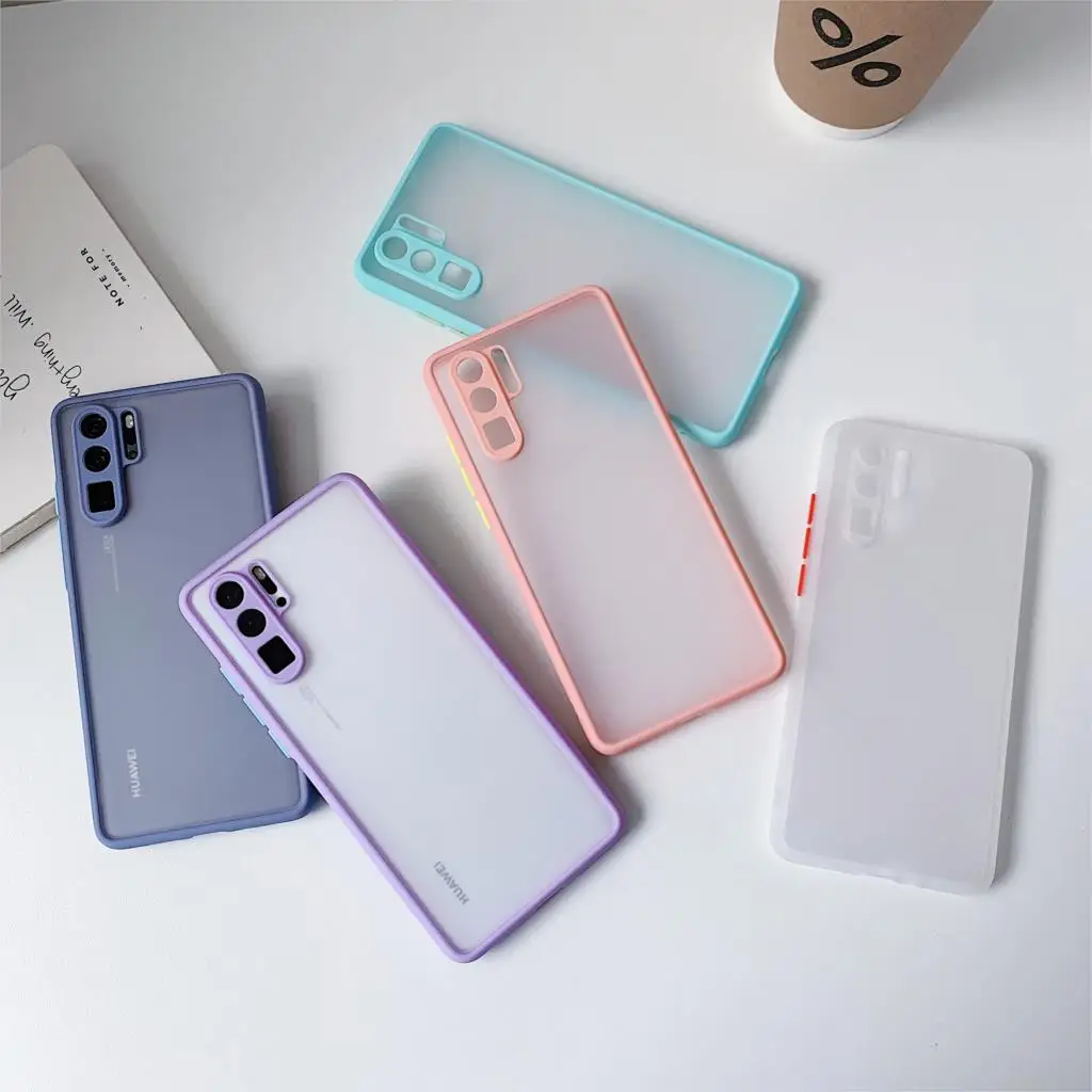 Противоударный чехол для Huawei P20 P30 P40 Pro Honor 20 30 Mate 40 Nova 5 6 7 прозрачный с защитой