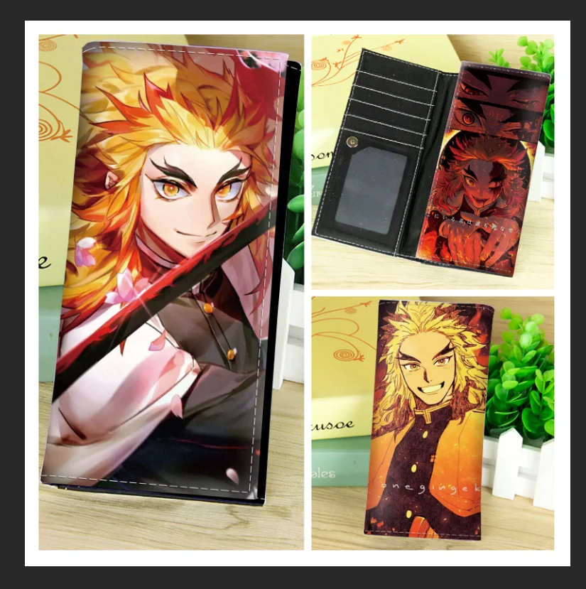 

Anime Demon Slayer Rengoku Kyoujurou Long PU Leather Wallet Nezuko Card Holder Purse for Gift