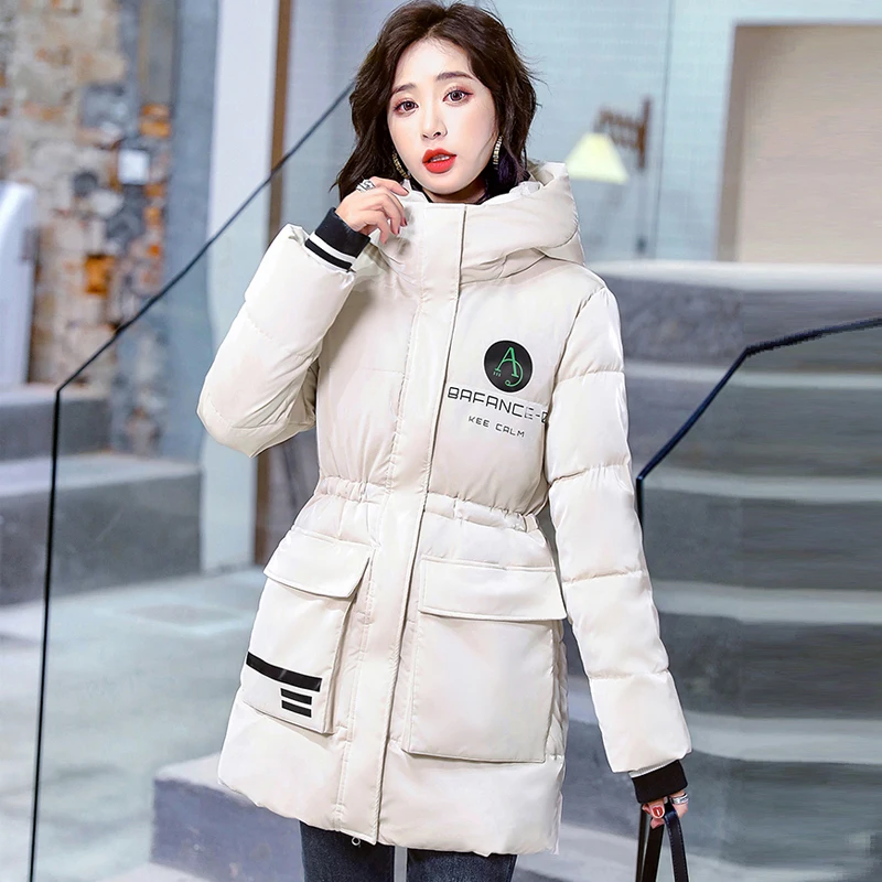 

2021 Winter Solid Casual Puffer Coat Winter Hooded Woman Jacket Shiny Printed Stand Collar Ladies Parkas with Pockets for Female