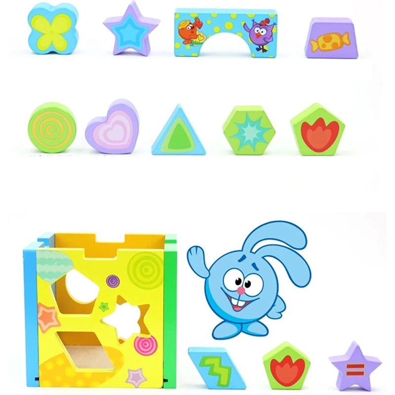 

Kids Wooden Building Blocks Baby Cognitive Sorter Matching Wood Box Children Early Eductional Toy Intelligence Tangram