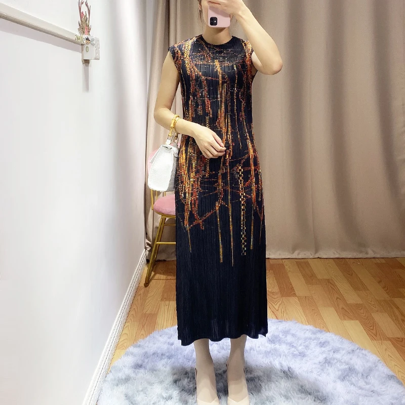 Changpleat 2020 новые женские платья с принтом Miyak Плиссированное модное дизайнерское
