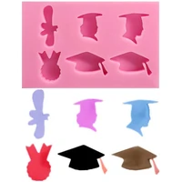 cake mold exquisite doctorial hat pattern silicone diy multifunctional 3d craft mould for graduation season