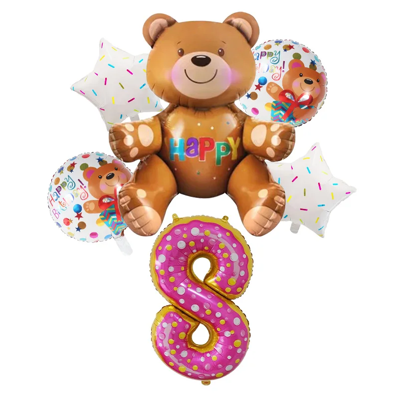6 шт. 3D воздушные шары из фольги в виде коричневого медведя | Дом и сад