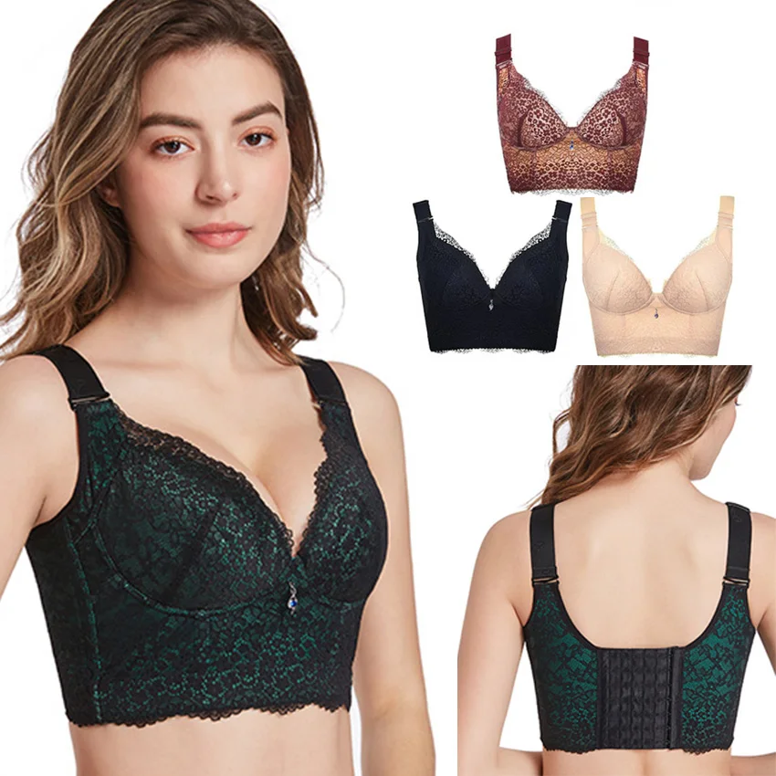 

Женские Регулируемые бюстгальтеры, привлекательные кружевные бюстгальтеры больших размеров без косточек, красивое нижнее белье с пуш-ап, б...